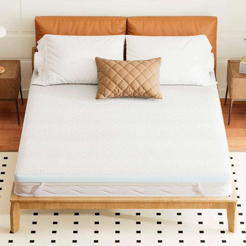 3" White Gel Memory Foam California King Mattress Topper Homeroots Bed & Bath