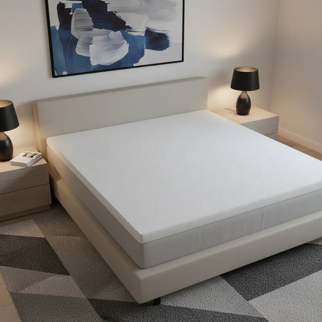 3" White Gel Memory Foam King Mattress Topper Homeroots Bed & Bath