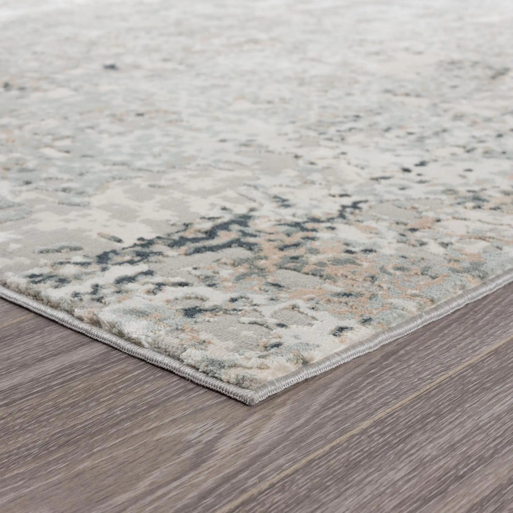 3' X 10' Cream And Gray Abstract Runner Rug Homeroots Home Decor
