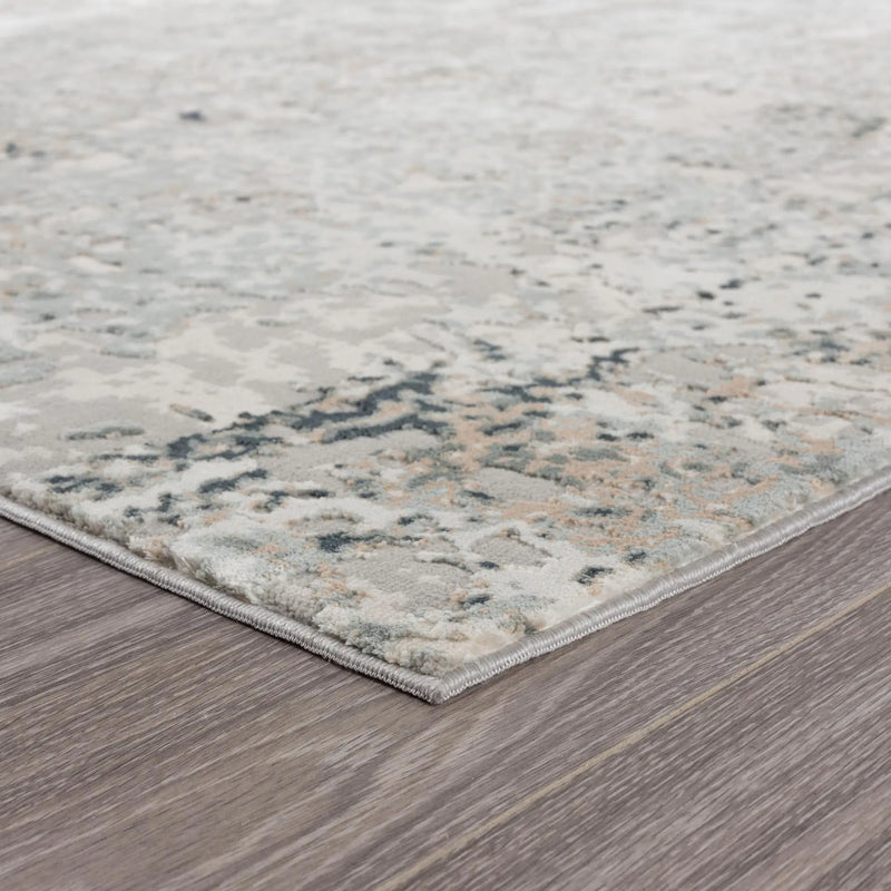 3' X 10' Cream And Gray Abstract Runner Rug Homeroots Home Decor