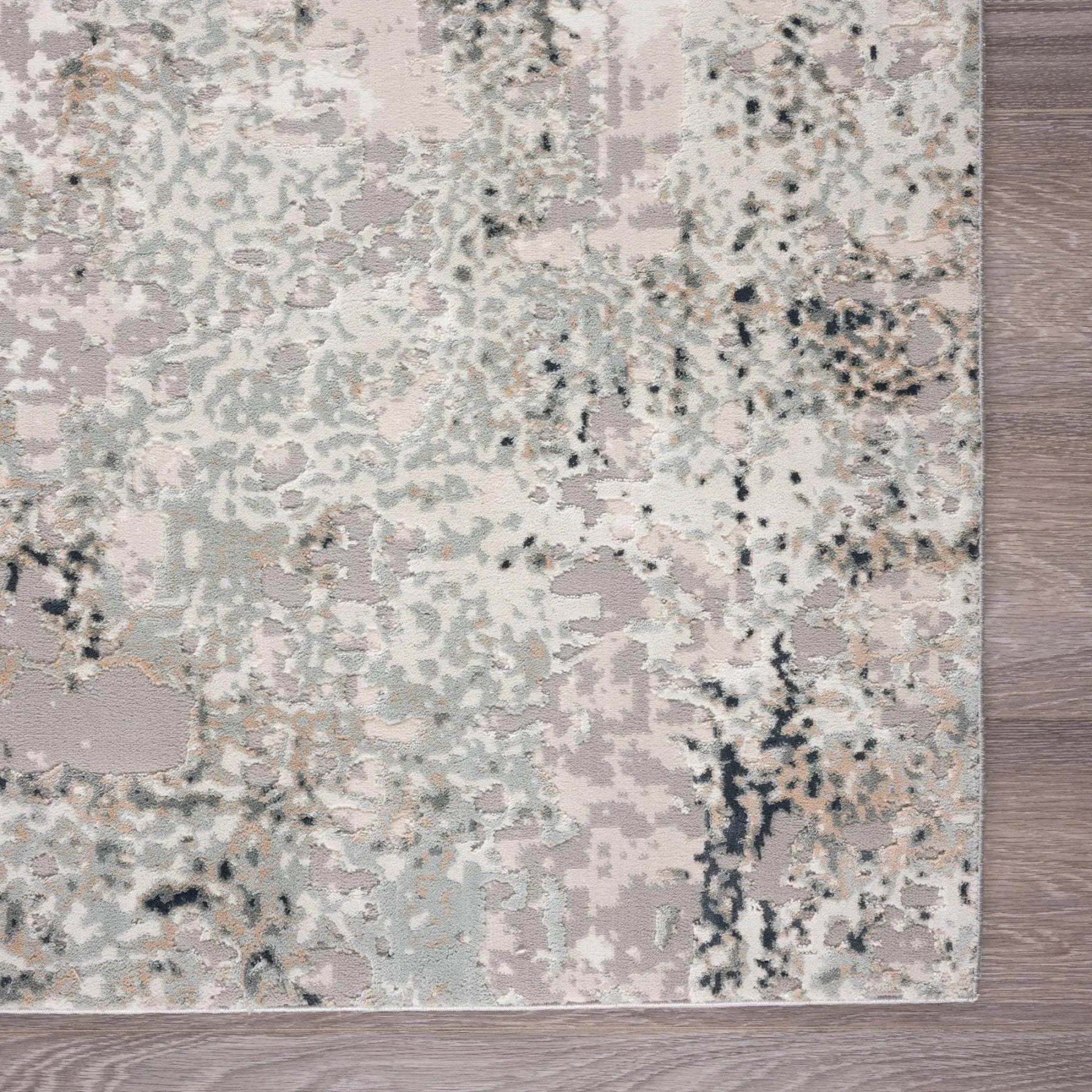 3' X 10' Cream And Gray Abstract Runner Rug Homeroots Home Decor