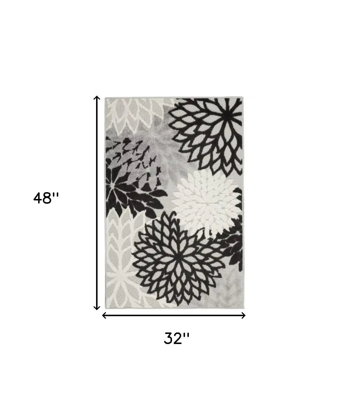 3' X 4' Black And White Indoor Outdoor Area Rug Homeroots Outdoor