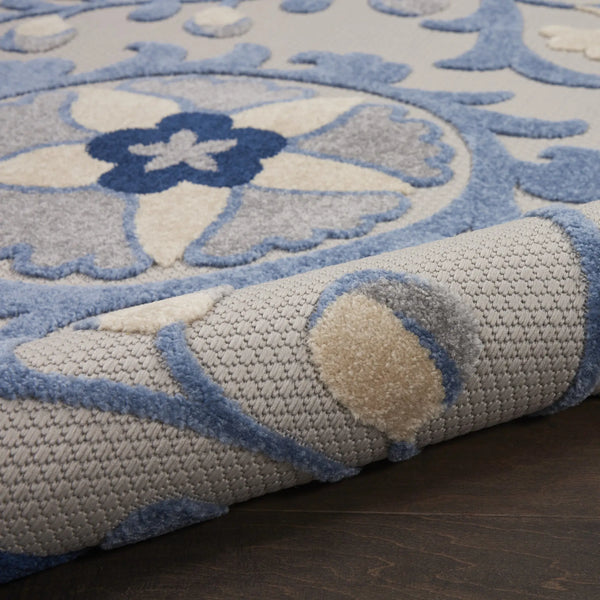 3' X 4' Blue And Gray Indoor Outdoor Area Rug - GreatEagleInc