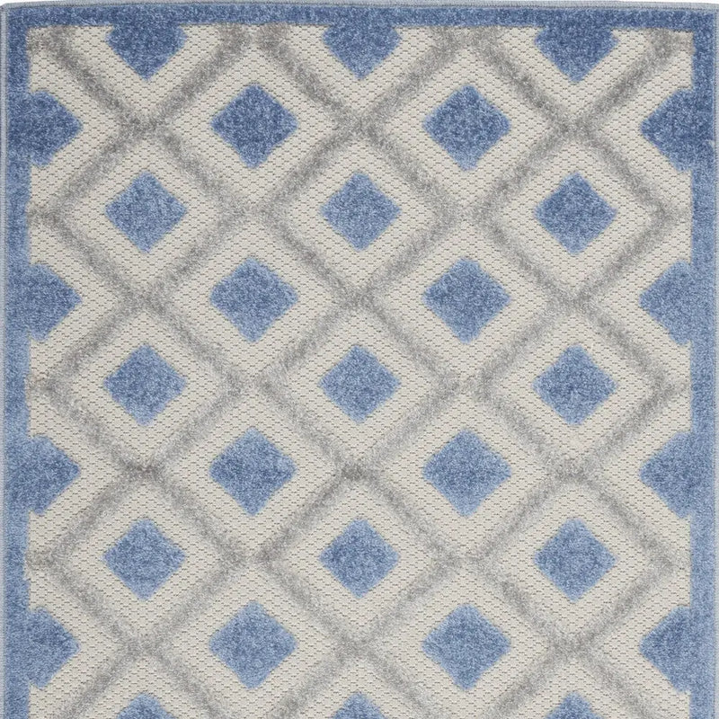 3' X 4' Blue And Gray Indoor Outdoor Area Rug - GreatEagleInc