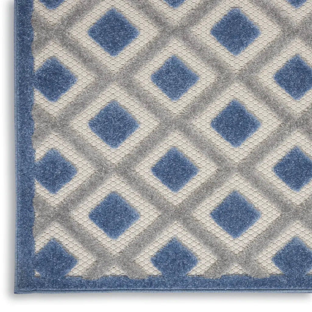 3' X 4' Blue And Gray Indoor Outdoor Area Rug - GreatEagleInc