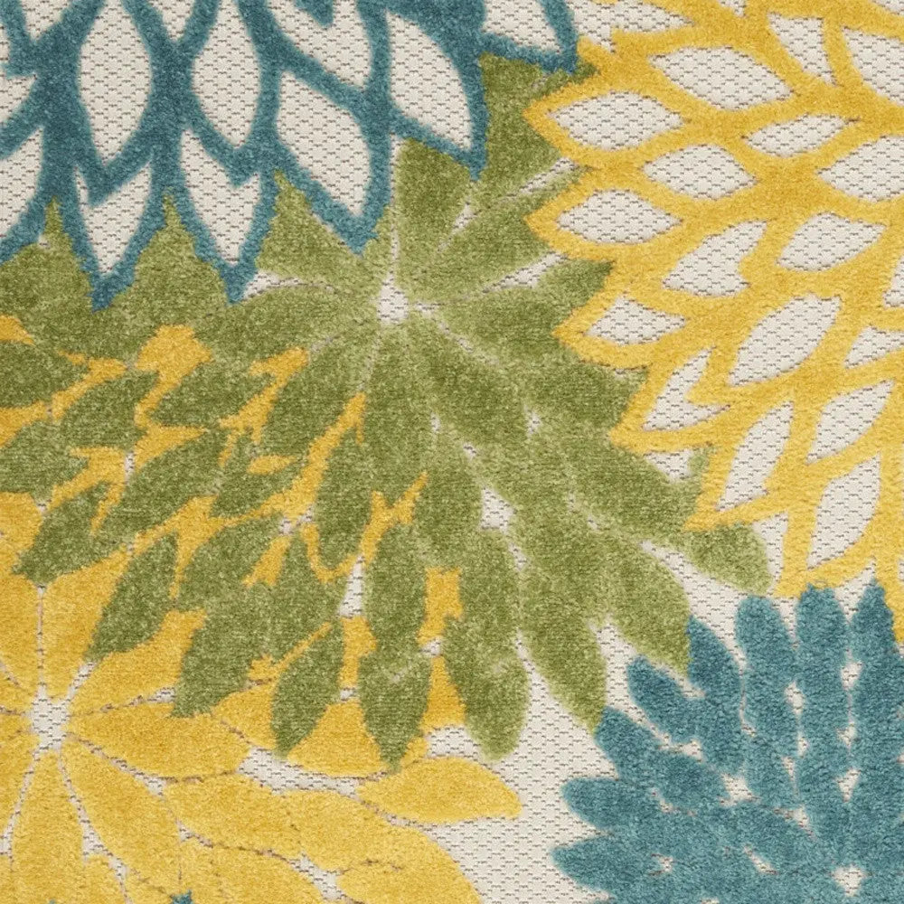 3' X 4' Blue And Yellow Indoor Outdoor Area Rug Homeroots Outdoor