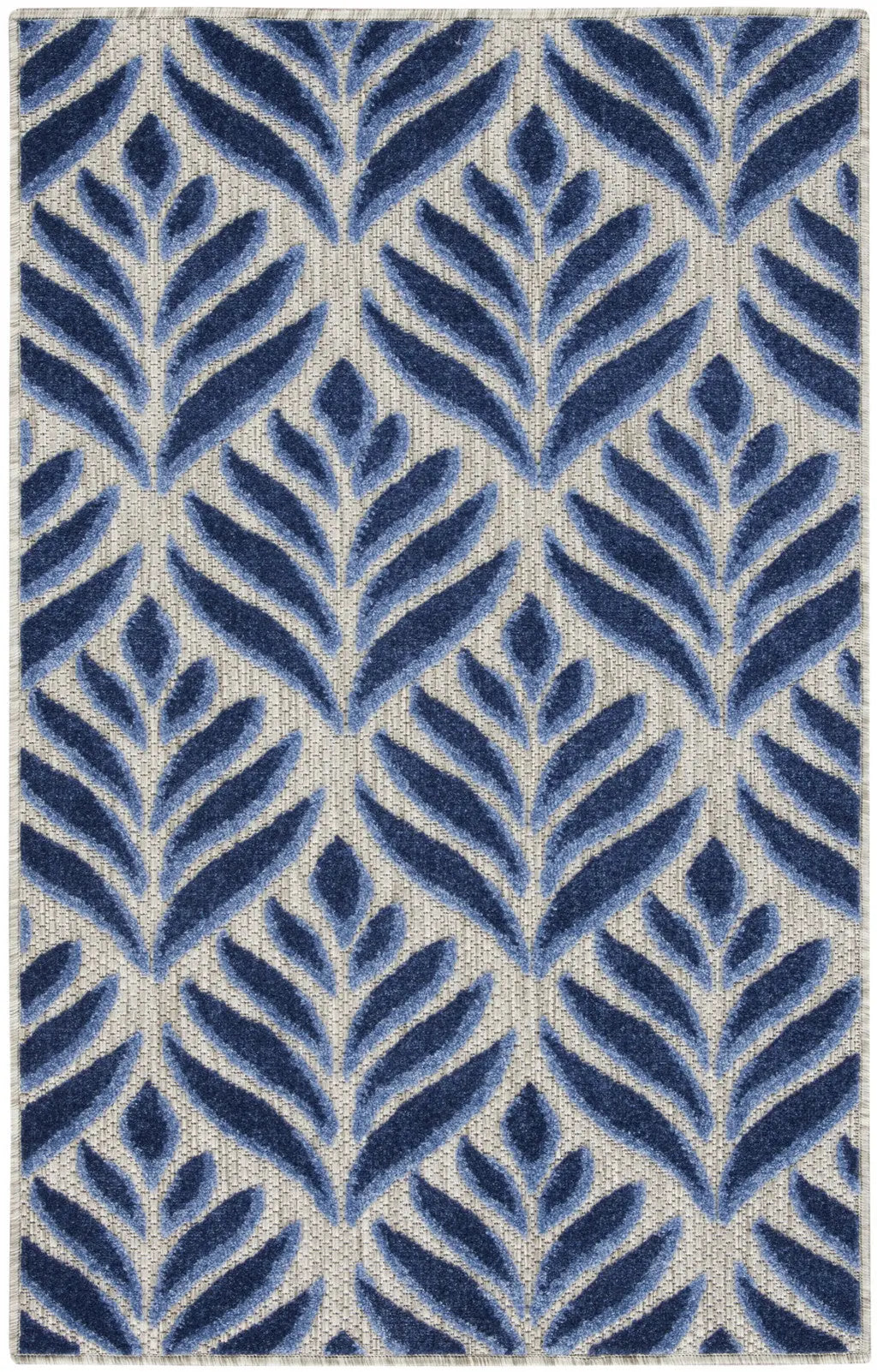 3' X 4' Blue Floral Indoor Outdoor Area Rug Homeroots Outdoor