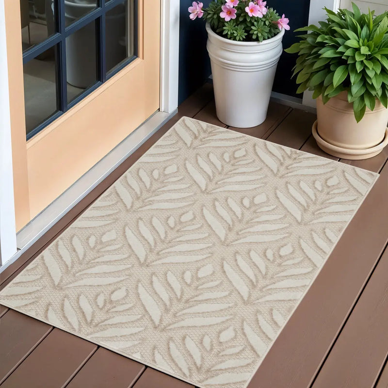 3' X 4' Gray and Ivory Floral Indoor Outdoor Area Rug Homeroots Outdoor