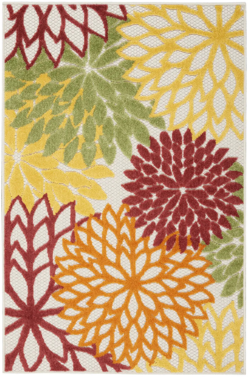 3' X 4' Red And Ivory Indoor Outdoor Area Rug Homeroots Outdoor
