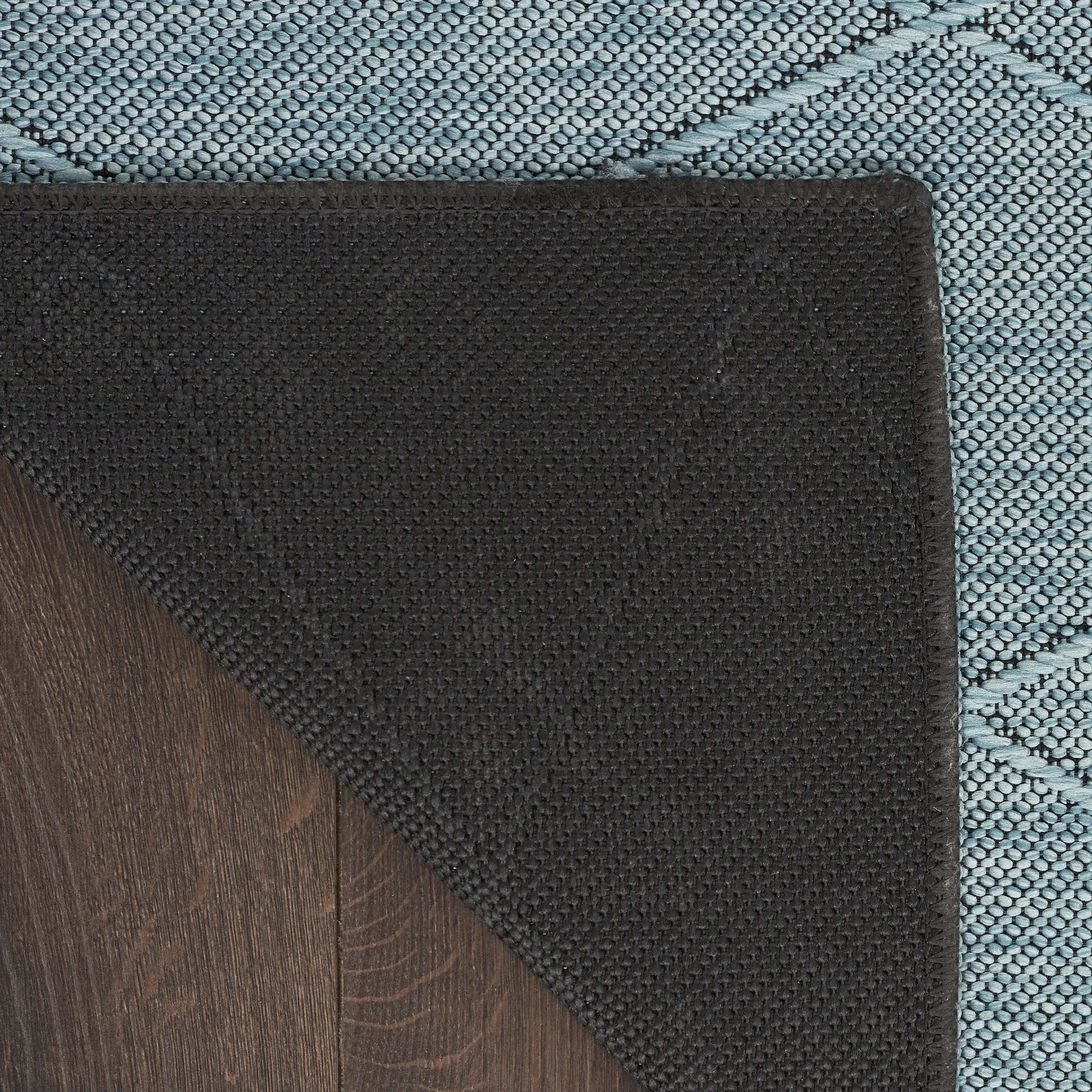 3' X 5' Aqua And Ivory Geometric Indoor Outdoor Area Rug Homeroots Outdoor
