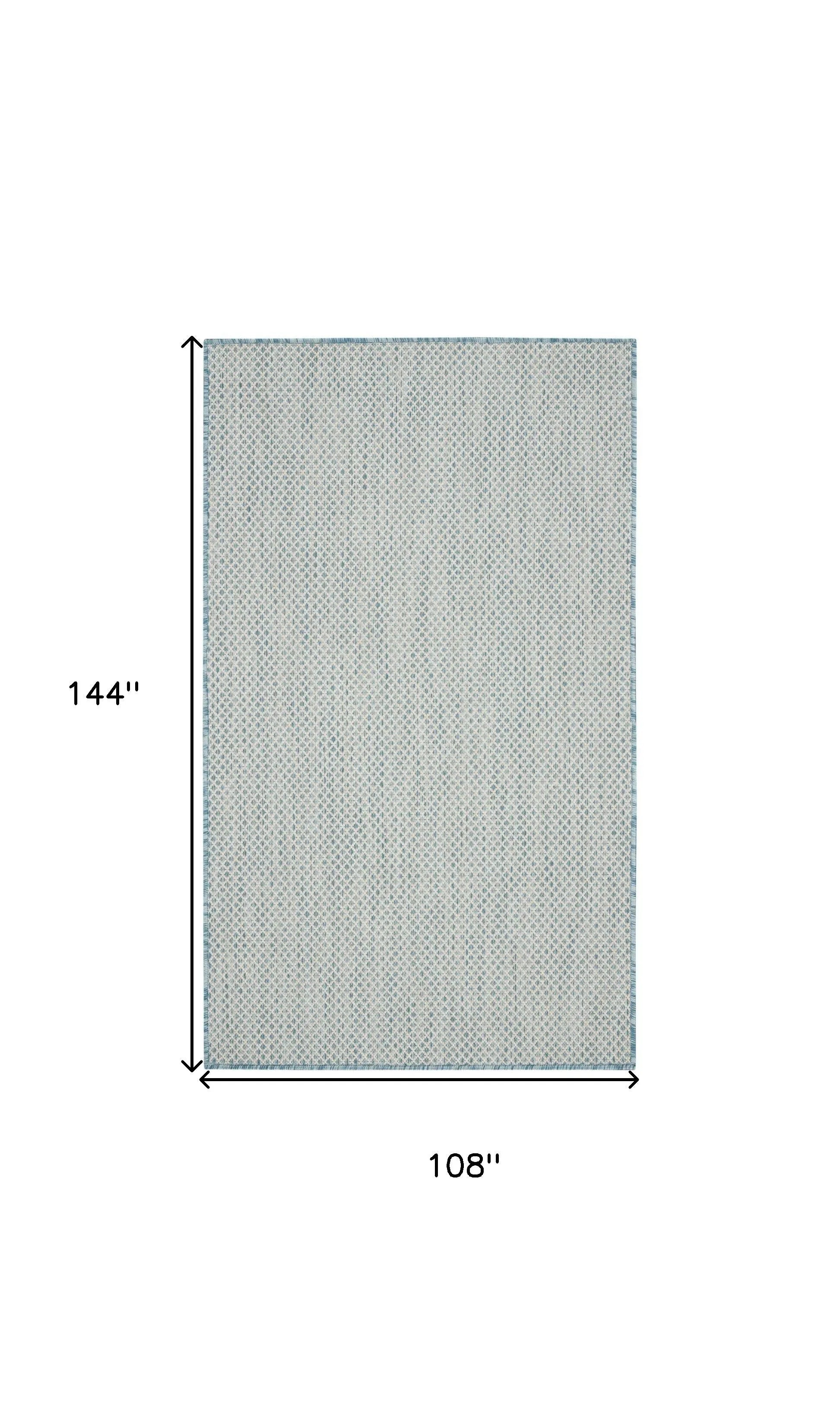 3' X 5' Aqua And Ivory Geometric Indoor Outdoor Area Rug Homeroots Outdoor