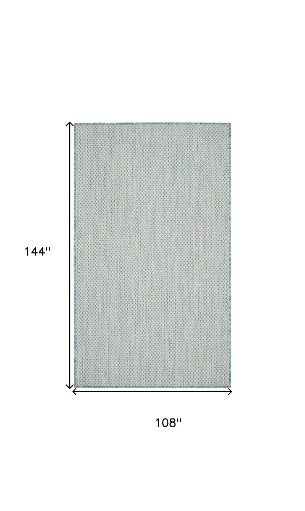 3' X 5' Aqua And Ivory Geometric Indoor Outdoor Area Rug Homeroots Outdoor
