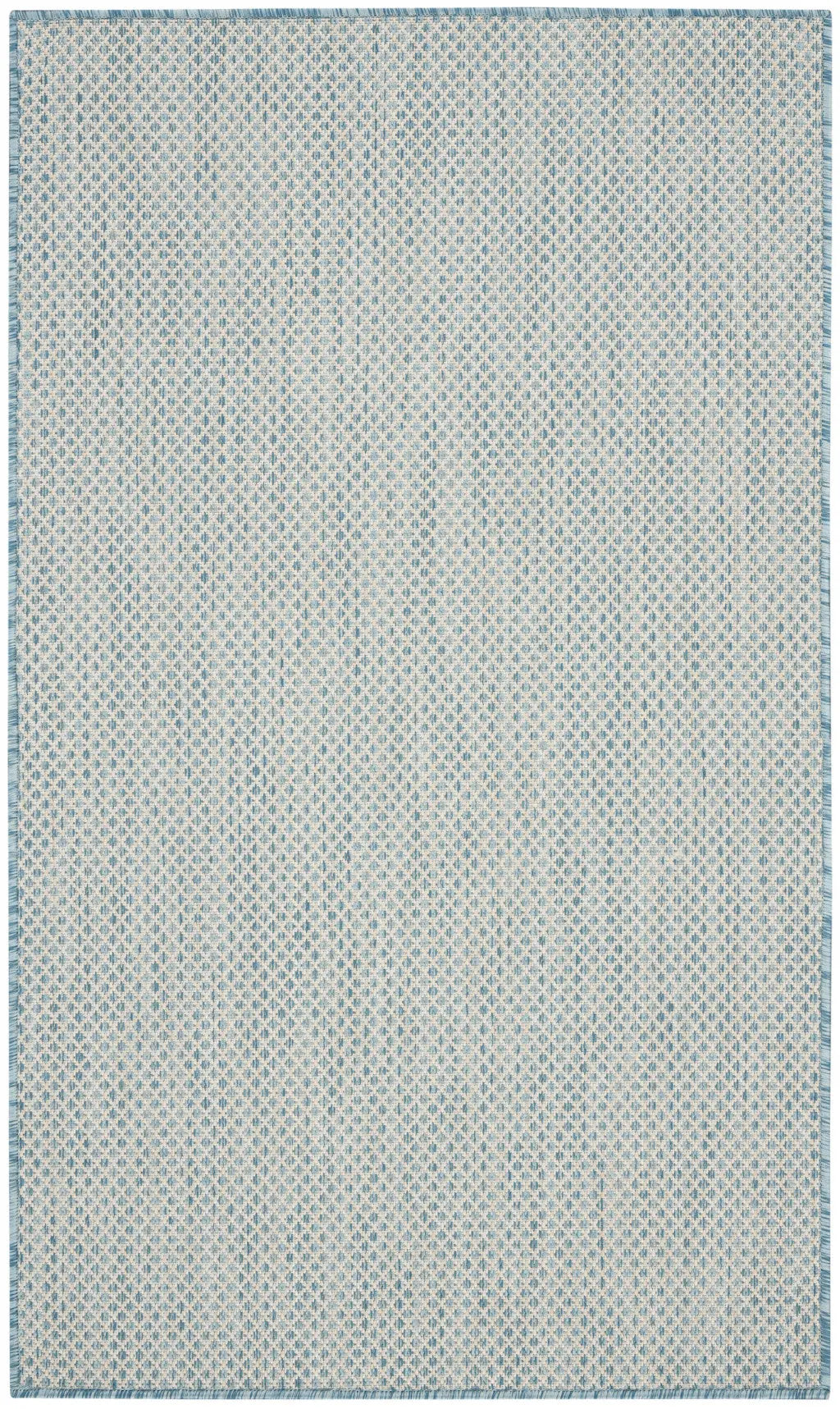 3' X 5' Aqua And Ivory Geometric Indoor Outdoor Area Rug Homeroots Outdoor