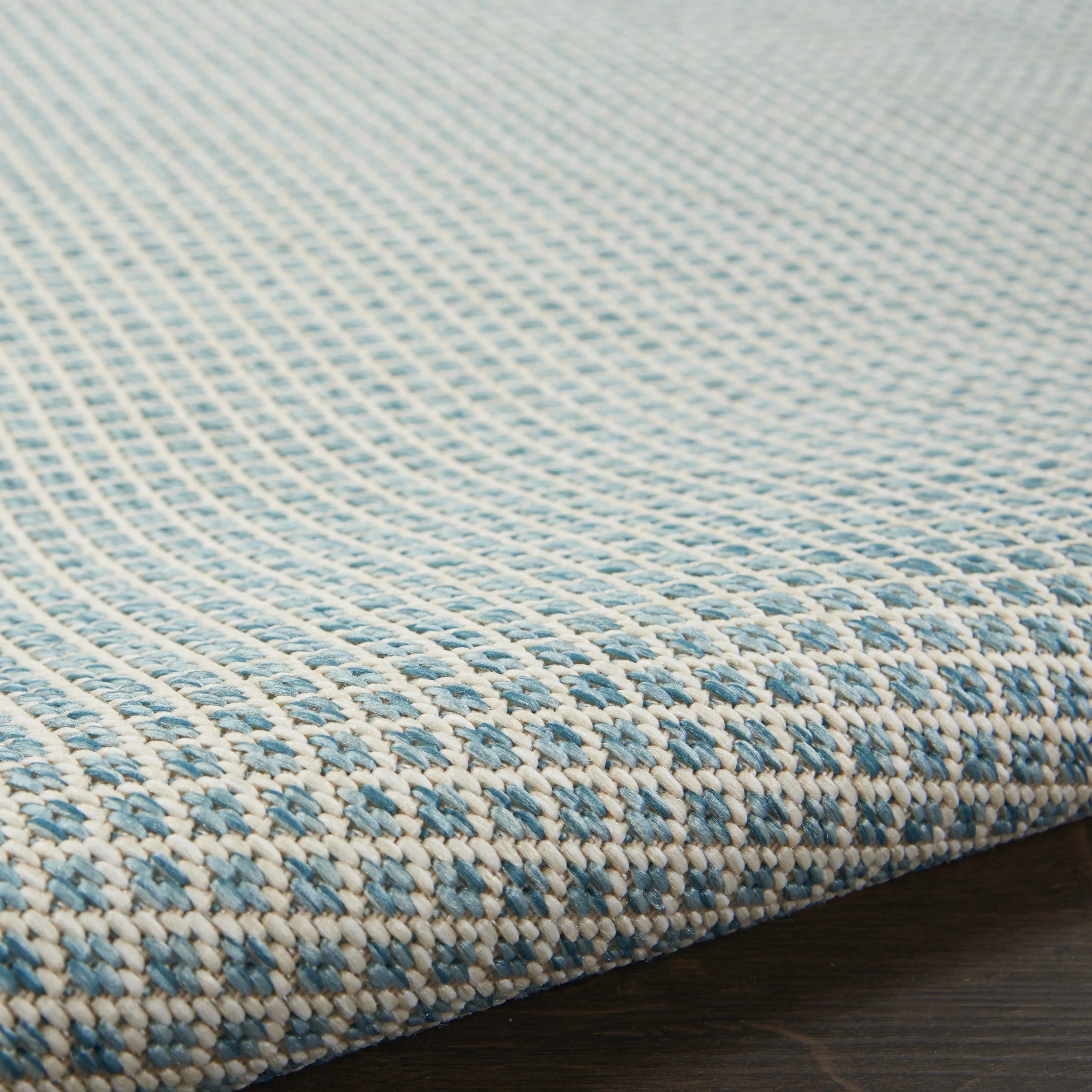 3' X 5' Aqua And Ivory Geometric Indoor Outdoor Area Rug Homeroots Outdoor