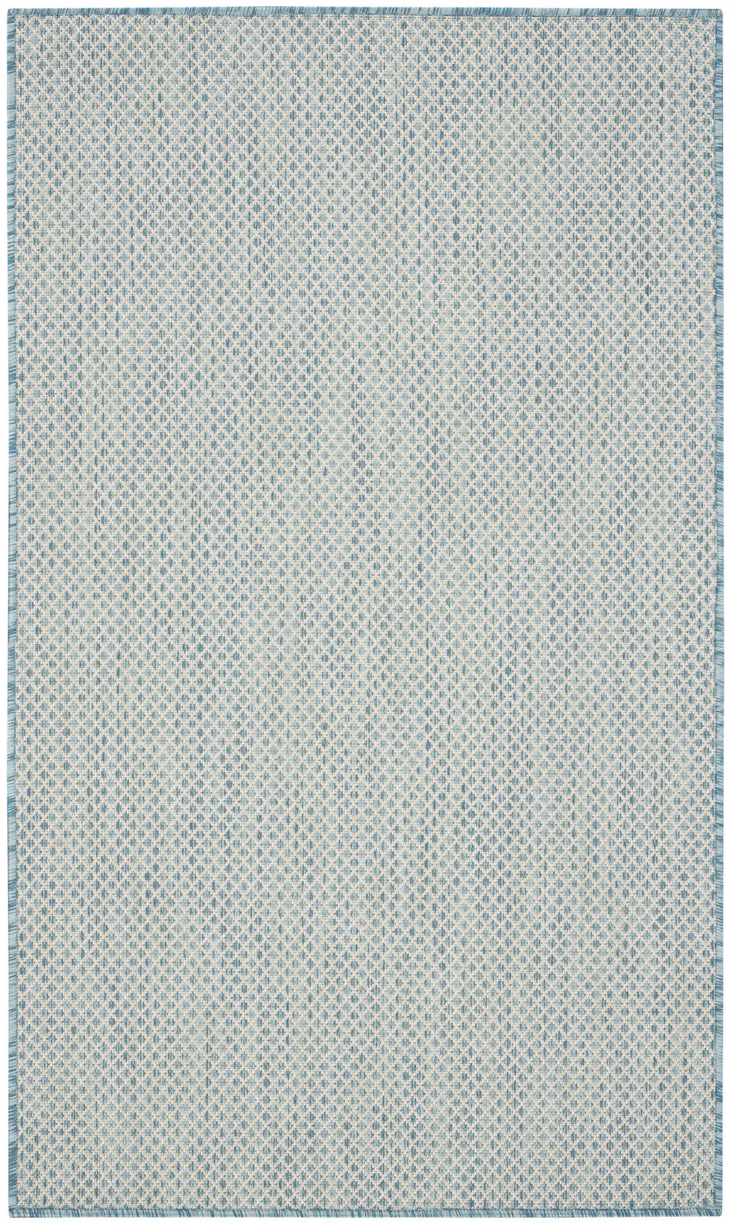 3' X 5' Aqua And Ivory Geometric Indoor Outdoor Area Rug Homeroots Outdoor