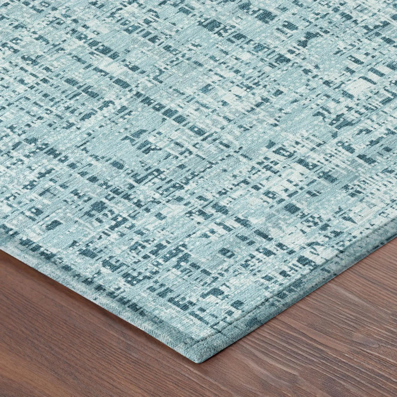 3' X 5' Aqua And Teal Blue Abstract Washable Indoor Outdoor Area Rug Homeroots Outdoor
