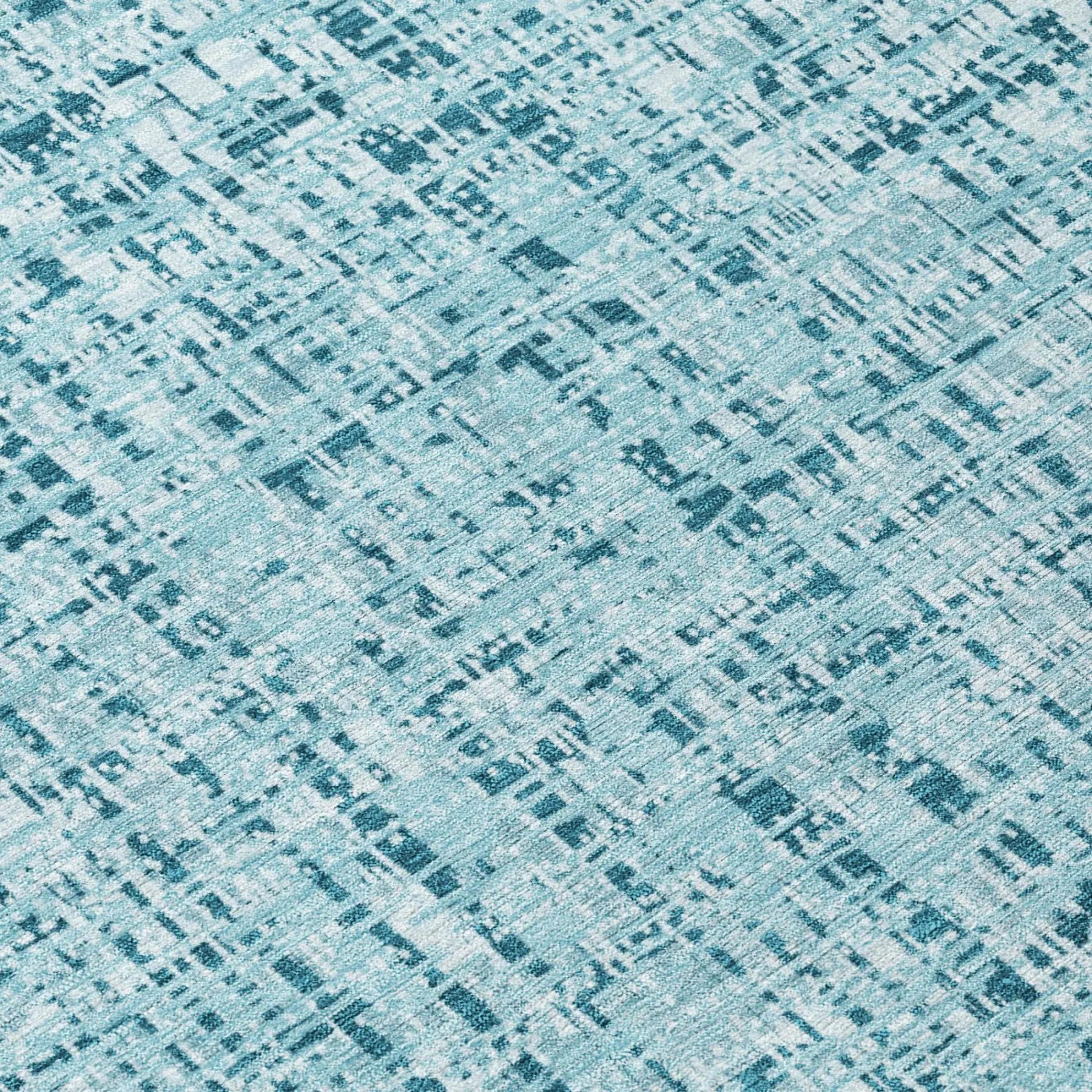 3' X 5' Aqua And Teal Blue Abstract Washable Indoor Outdoor Area Rug Homeroots Outdoor