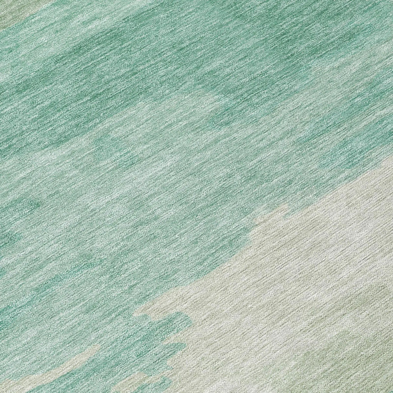 3' X 5' Aqua And Teal Blue Abstract Washable Indoor Outdoor Area Rug Homeroots Outdoor
