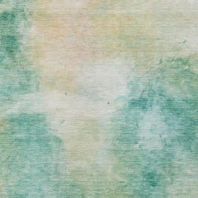 3' X 5' Aqua And Teal Blue Abstract Washable Indoor Outdoor Area Rug Homeroots Outdoor