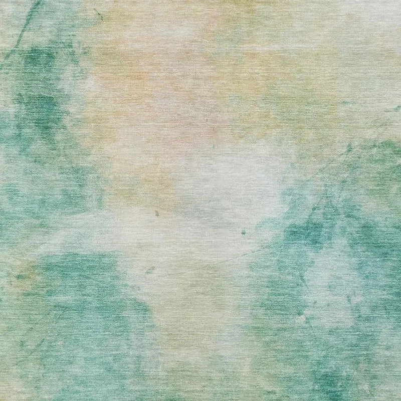 3' X 5' Aqua And Teal Blue Abstract Washable Indoor Outdoor Area Rug Homeroots Outdoor