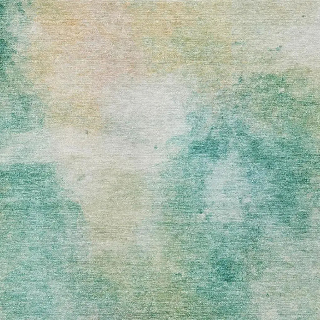 3' X 5' Aqua And Teal Blue Abstract Washable Indoor Outdoor Area Rug Homeroots Outdoor