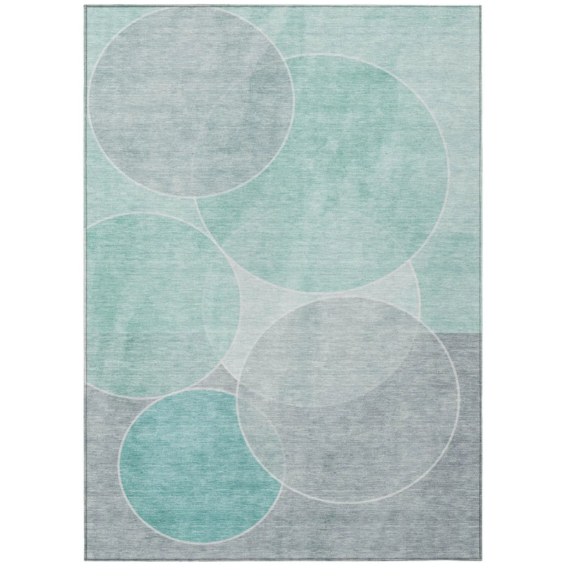 3' X 5' Aqua And Teal Blue Geometric Washable Indoor Outdoor Area Rug Homeroots Outdoor