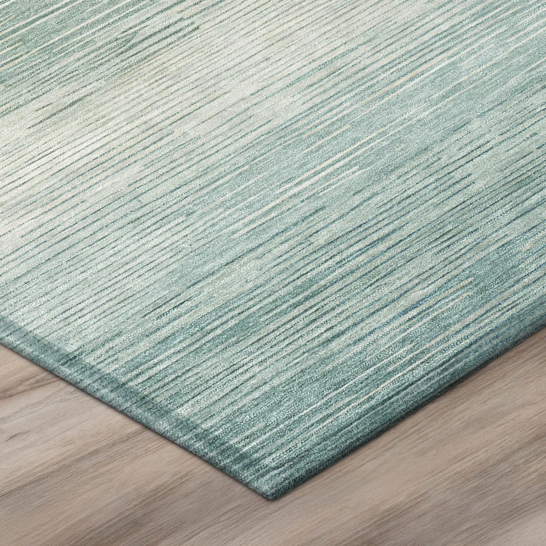 3' X 5' Aqua And Teal Blue Striped Washable Indoor Outdoor Area Rug Homeroots Outdoor