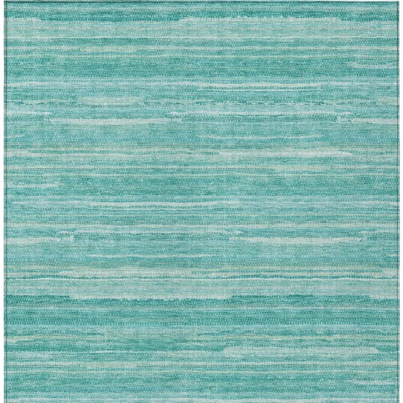 3' X 5' Aqua And Teal Blue Striped Washable Indoor Outdoor Area Rug Homeroots Outdoor