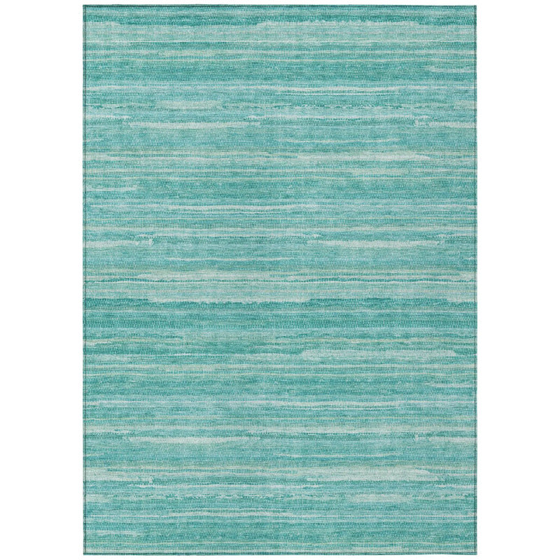 3' X 5' Aqua And Teal Blue Striped Washable Indoor Outdoor Area Rug Homeroots Outdoor