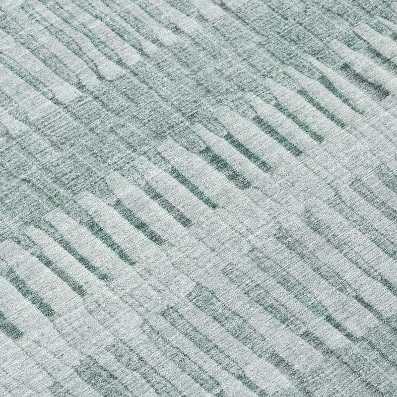 3' X 5' Aqua And Teal Blue Striped Washable Indoor Outdoor Area Rug Homeroots Outdoor