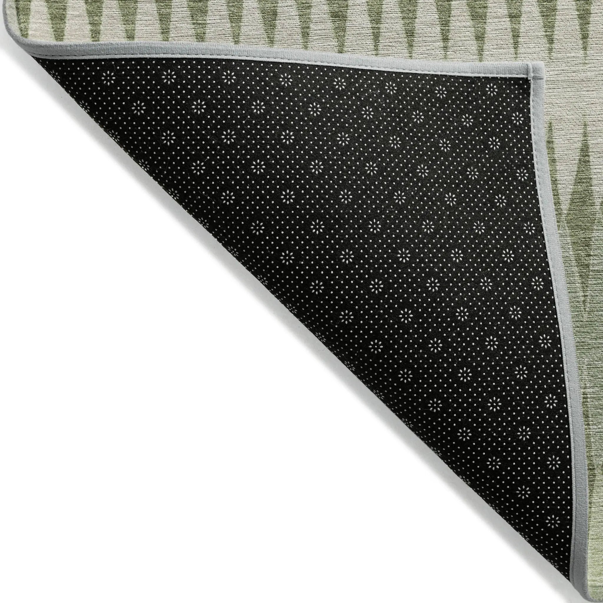 3' X 5' Artichoke Green And Light Green Striped Washable Indoor Outdoor Area Rug Homeroots Outdoor
