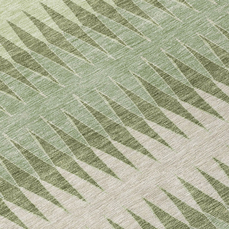 3' X 5' Artichoke Green And Light Green Striped Washable Indoor Outdoor Area Rug Homeroots Outdoor
