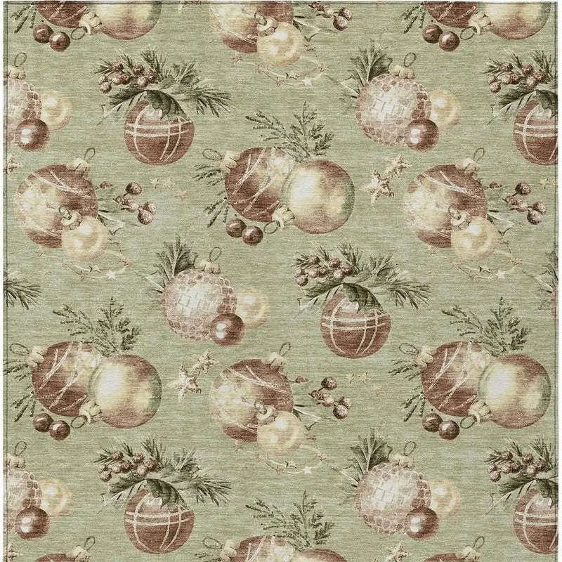 3' X 5' Artichoke Green Brown And Beige Stars Washable Indoor Outdoor Area Rug Homeroots Outdoor