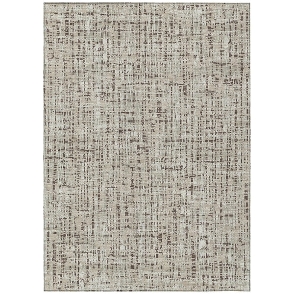 3' X 5' Beige And Brown Abstract Washable Indoor Outdoor Area Rug Homeroots Outdoor