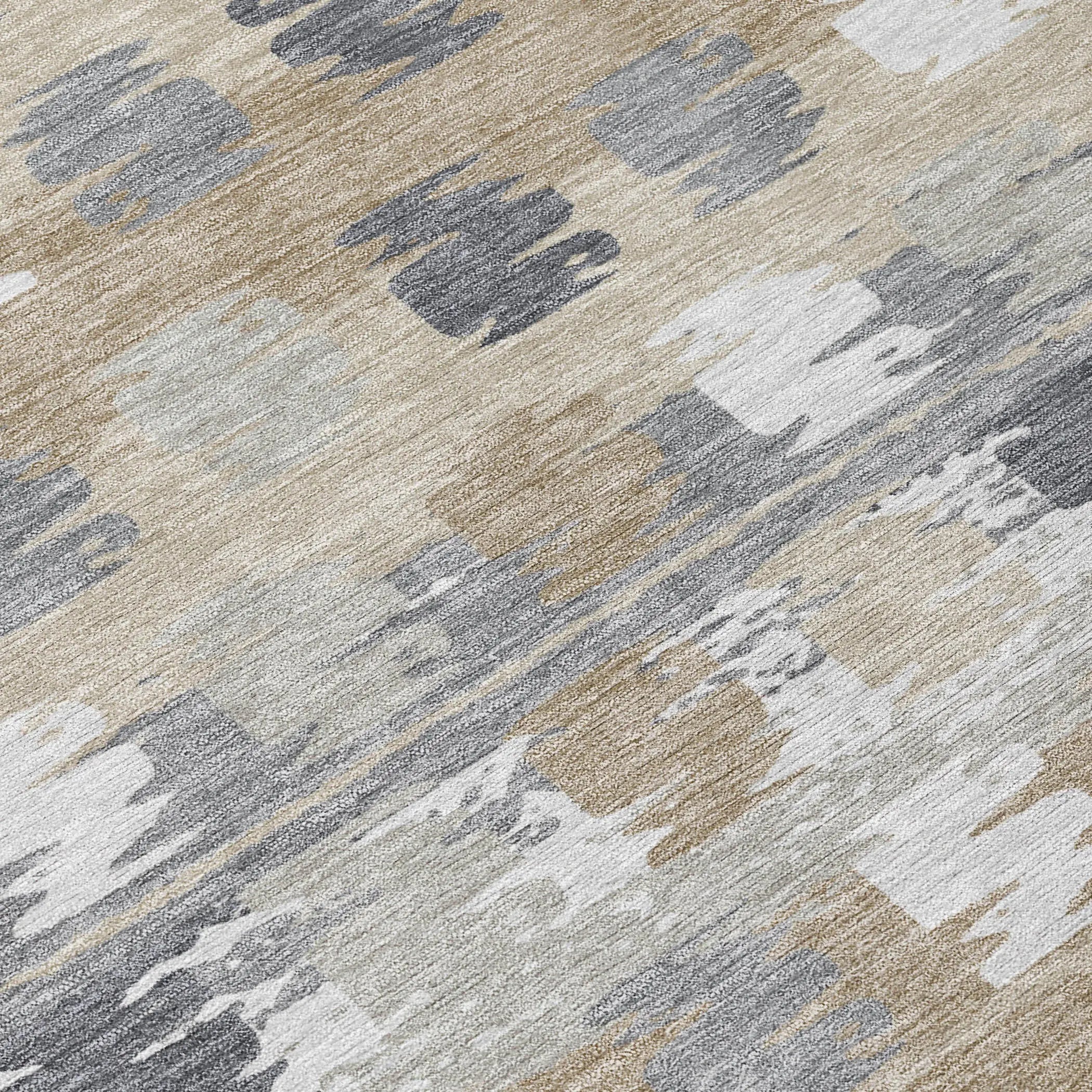 3' X 5' Beige And Brown Abstract Washable Indoor Outdoor Area Rug Homeroots Outdoor