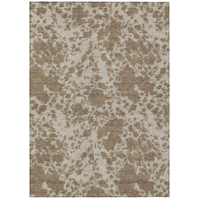 3' X 5' Beige And Brown Abstract Washable Indoor Outdoor Area Rug Homeroots Outdoor
