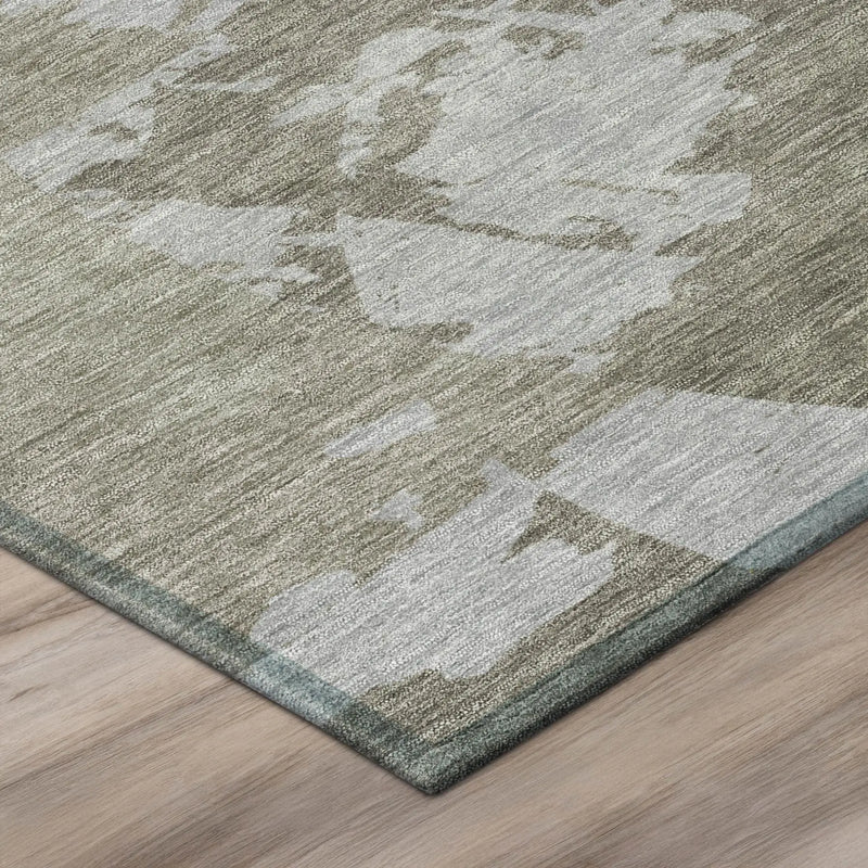 3' X 5' Beige And Brown Abstract Washable Indoor Outdoor Area Rug Homeroots Outdoor