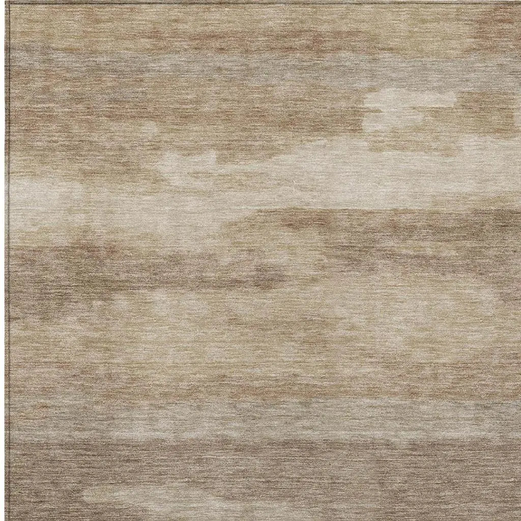 3' X 5' Beige And Brown Abstract Washable Indoor Outdoor Area Rug Homeroots Outdoor
