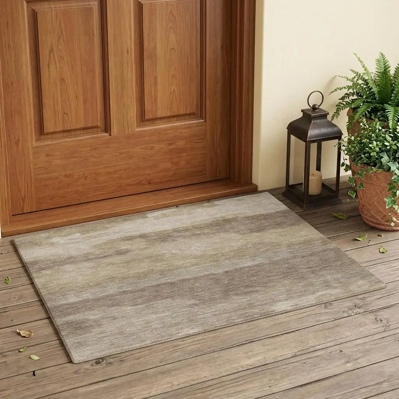 3' X 5' Beige And Brown Abstract Washable Indoor Outdoor Area Rug Homeroots Outdoor