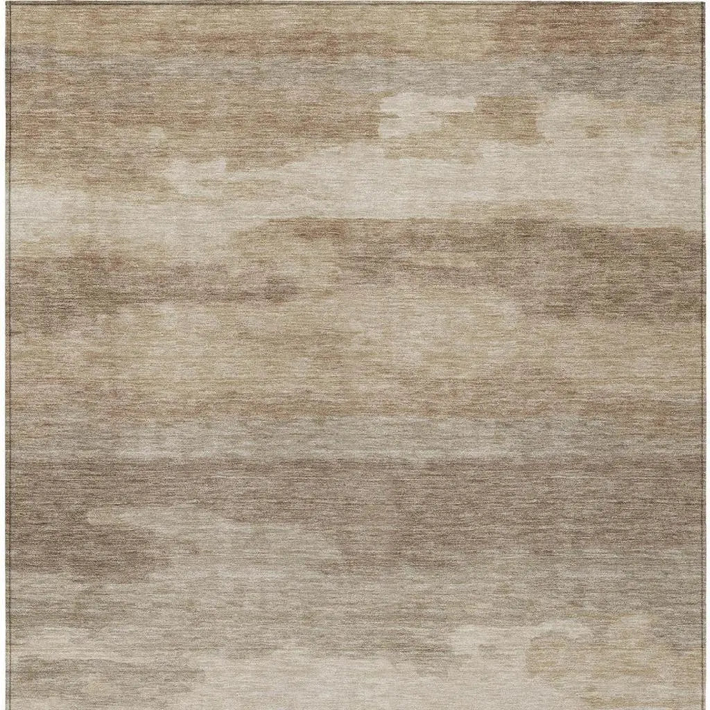 3' X 5' Beige And Brown Abstract Washable Indoor Outdoor Area Rug Homeroots Outdoor