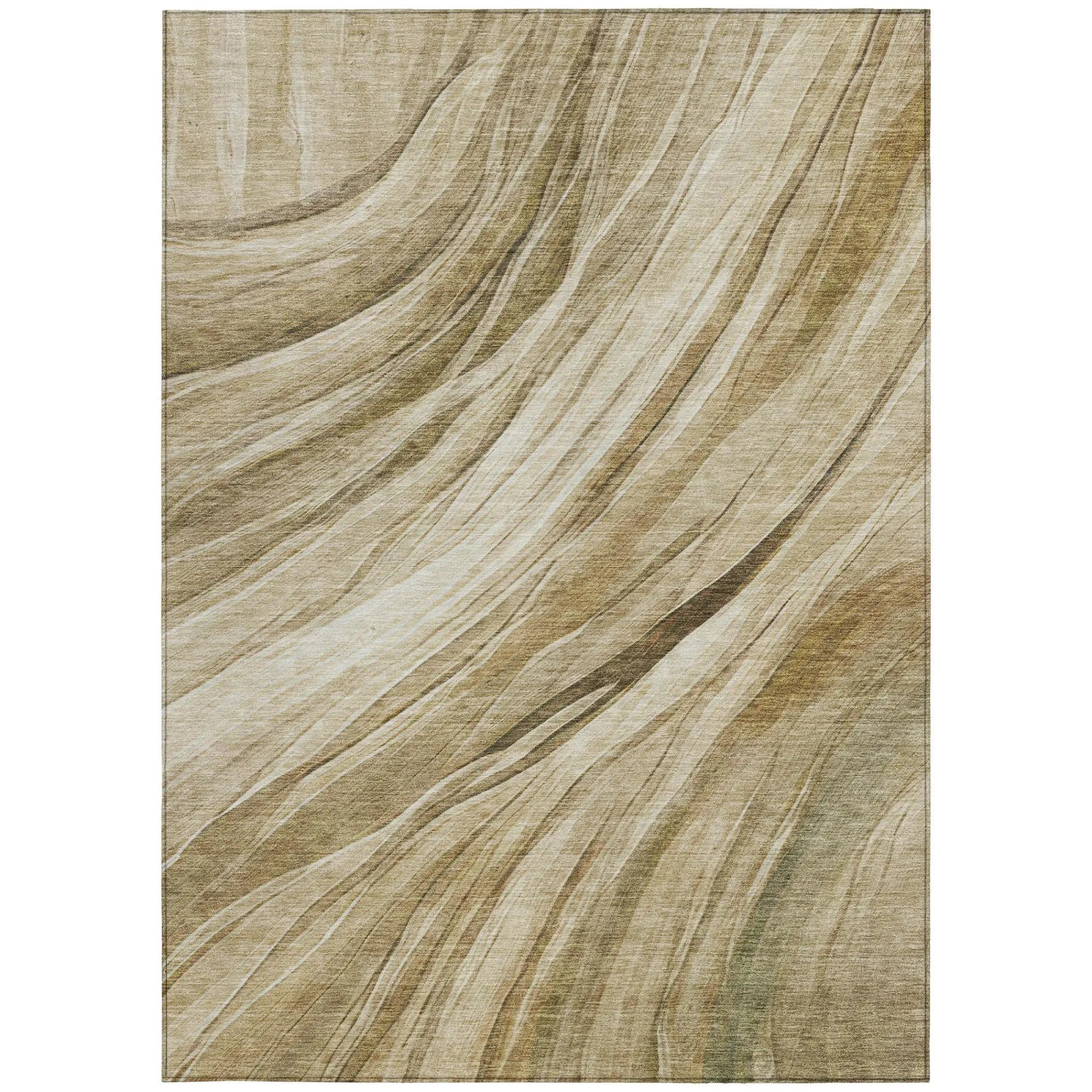 3' X 5' Beige And Brown Abstract Washable Indoor Outdoor Area Rug Homeroots Outdoor
