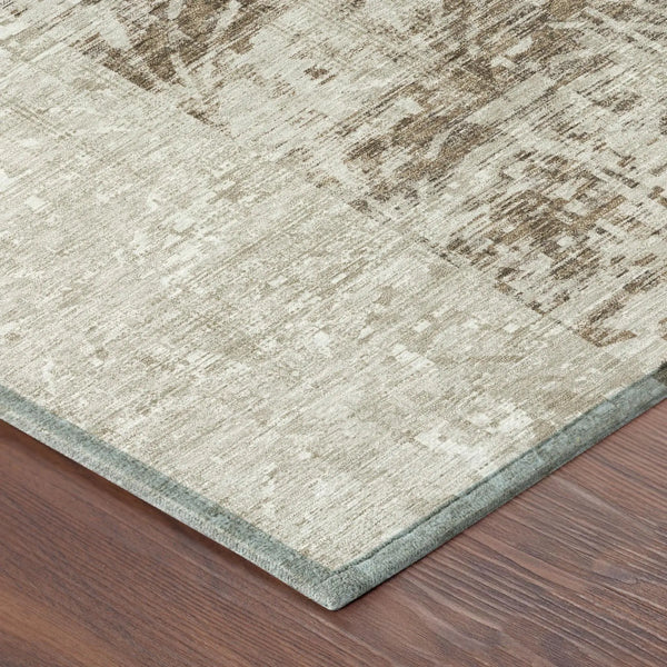 3' X 5' Beige And Brown Abstract Washable Indoor Outdoor Area Rug Homeroots Outdoor