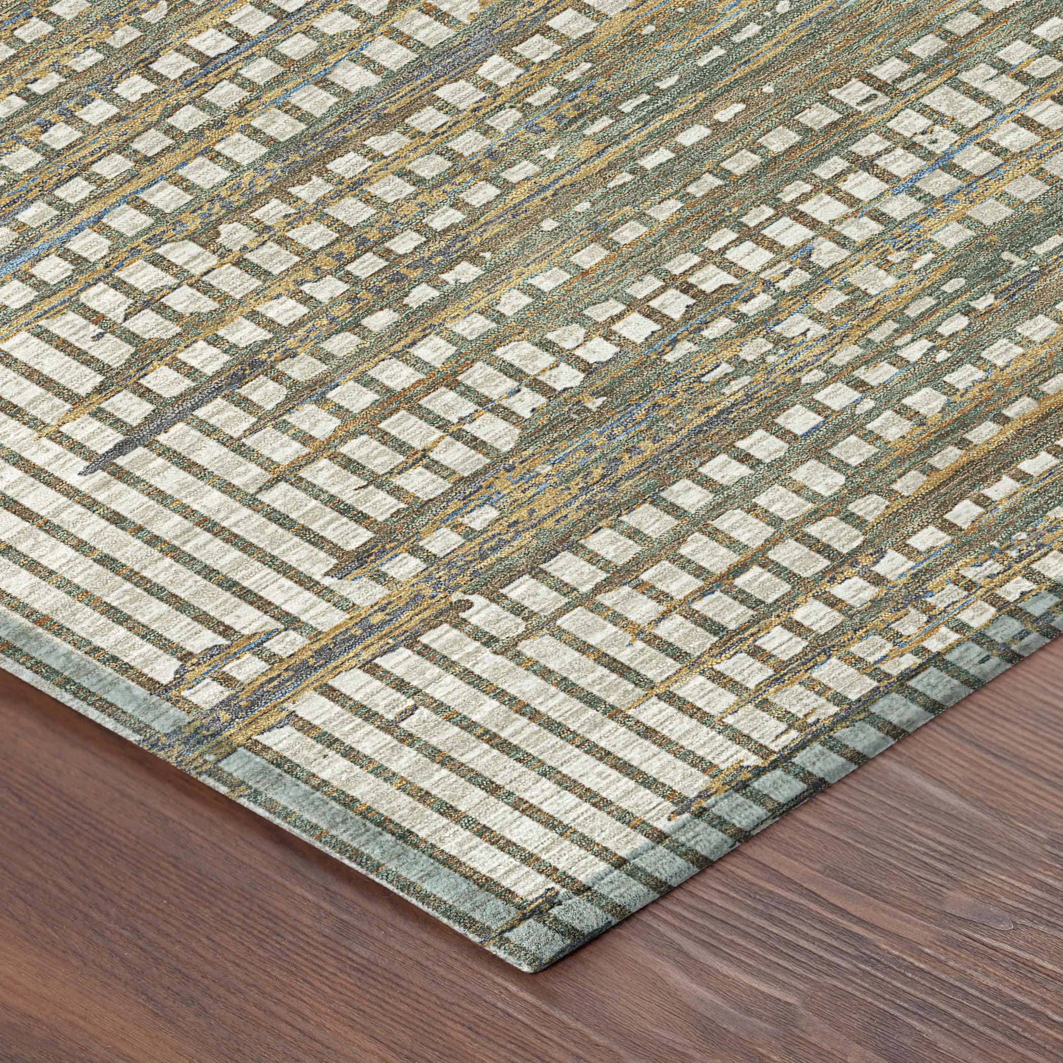 3' X 5' Beige And Brown Abstract Washable Indoor Outdoor Area Rug Homeroots Outdoor