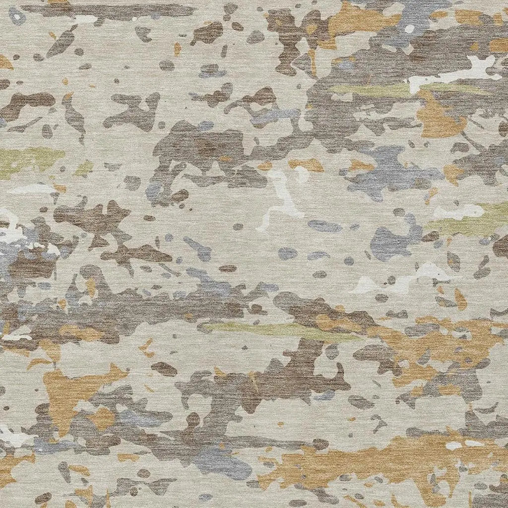 3' X 5' Beige And Brown Abstract Washable Indoor Outdoor Area Rug Homeroots Outdoor