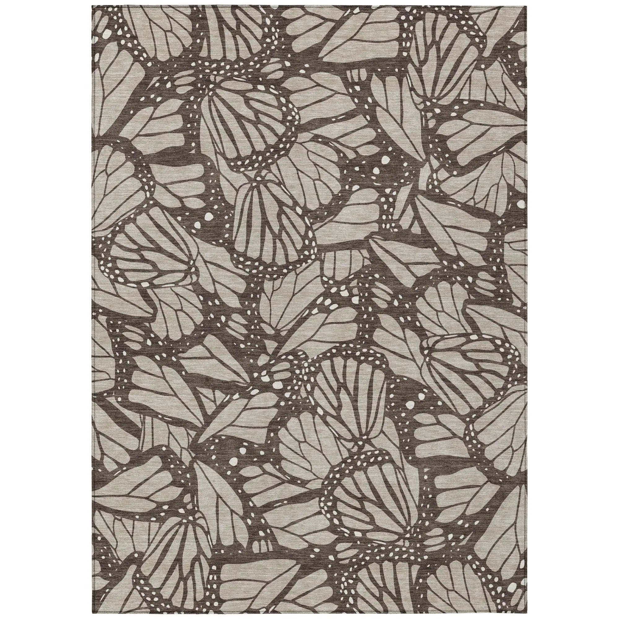 3' X 5' Beige And Brown Animal Print Washable Indoor Outdoor Area Rug Homeroots Outdoor