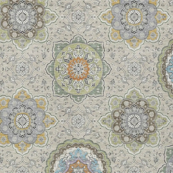 3' X 5' Beige And Brown Floral Medallion Washable Indoor Outdoor Area Rug Homeroots Outdoor