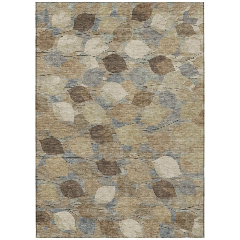 3' X 5' Beige And Brown Floral Washable Indoor Outdoor Area Rug Homeroots Outdoor