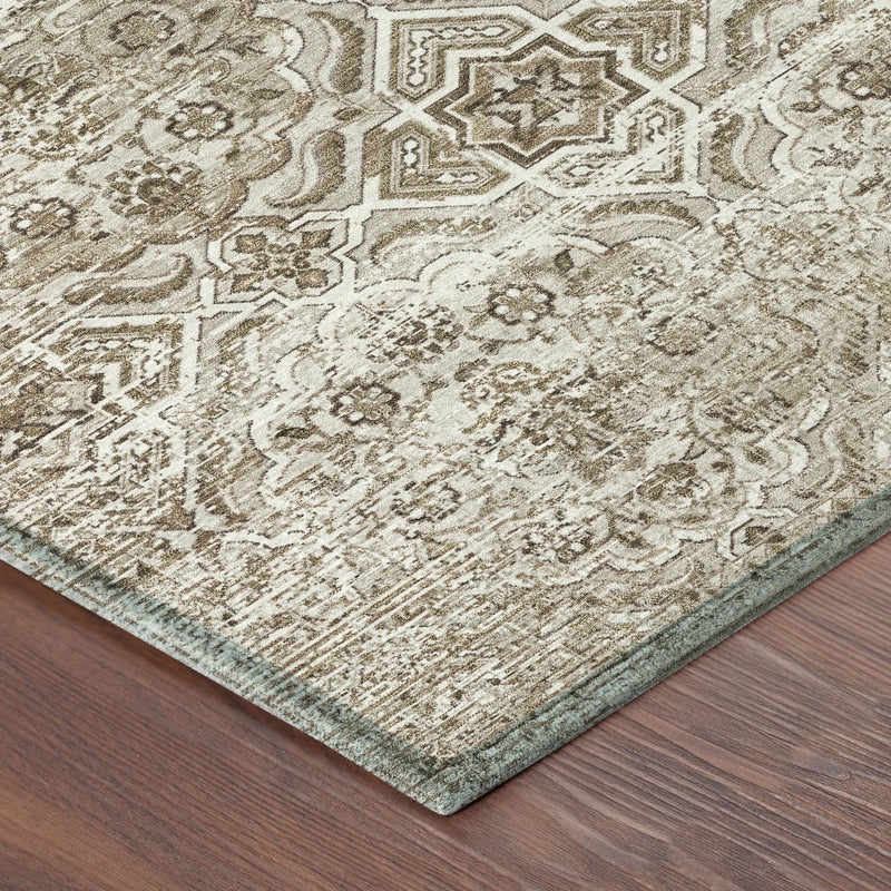 3' X 5' Beige And Brown Floral Washable Indoor Outdoor Area Rug Homeroots Outdoor