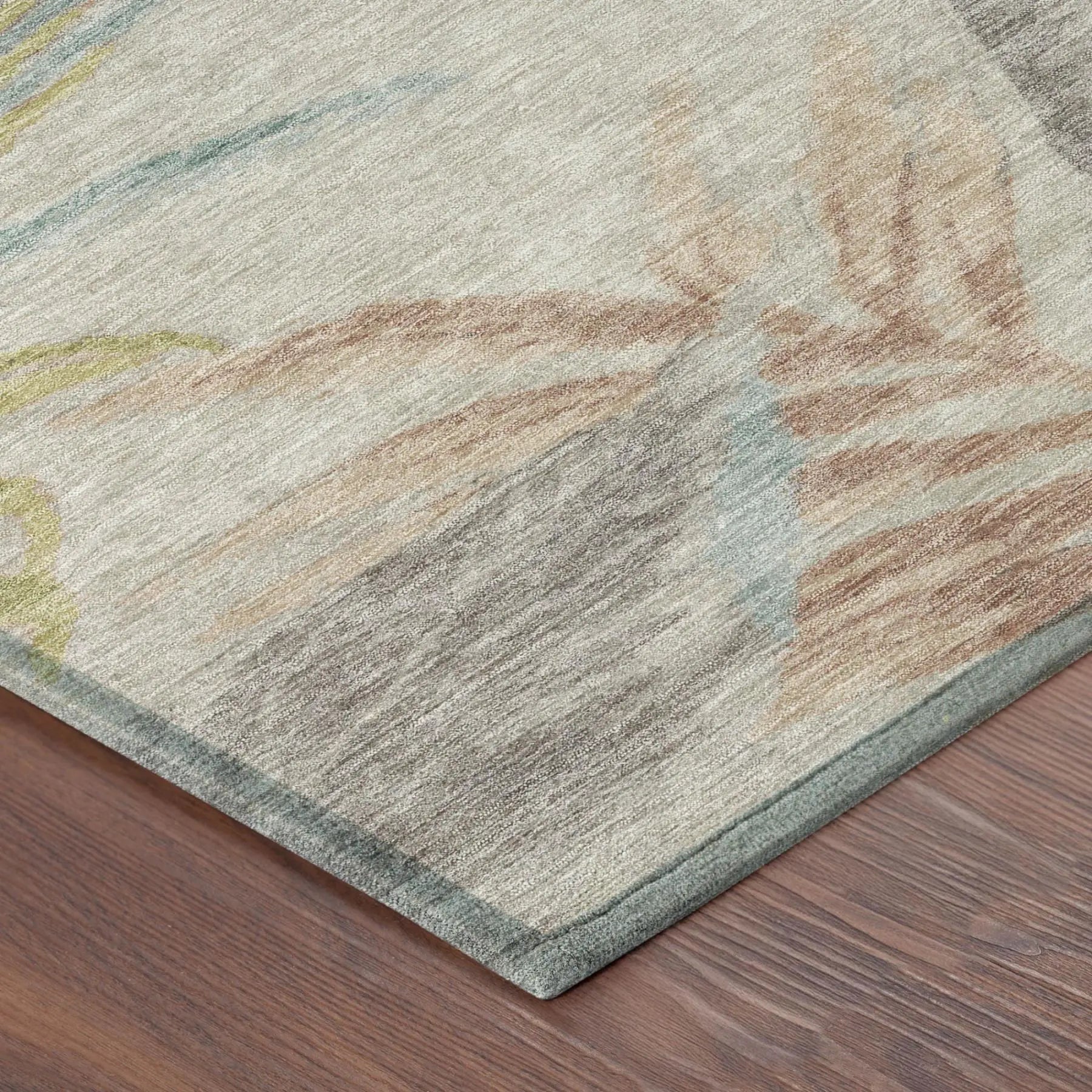3' X 5' Beige And Brown Floral Washable Indoor Outdoor Area Rug Homeroots Outdoor