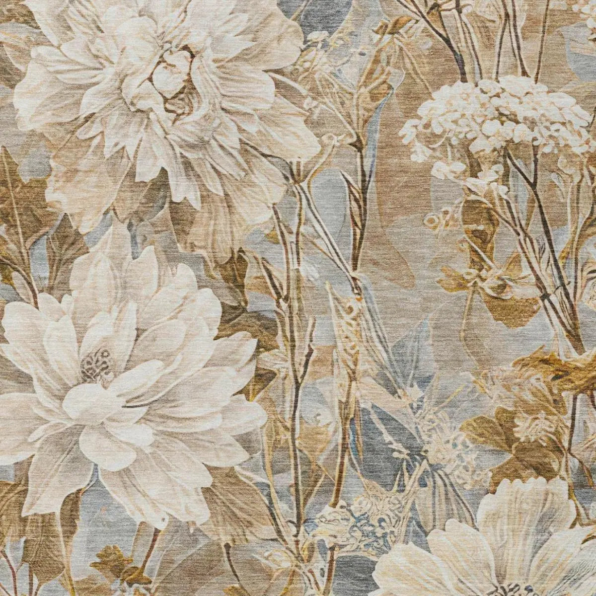3' X 5' Beige And Brown Floral Washable Indoor Outdoor Area Rug Homeroots Outdoor